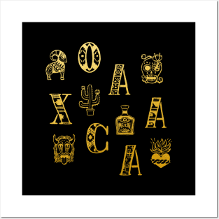 Oaxaca Alphabets - Vintage Gold Posters and Art